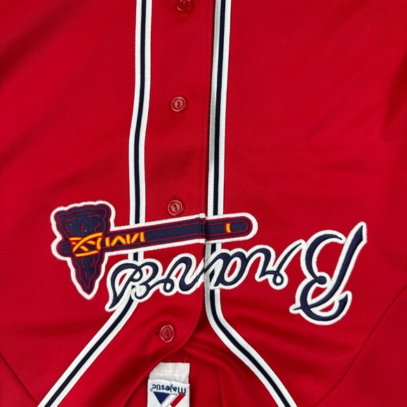 Majestic Women’s Atlanta Braves Jersey Red Size L - Picture 3 of 8